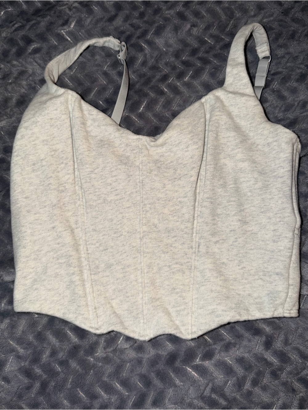 Gilly Hicks Light Gray Corset Tank Crop Top